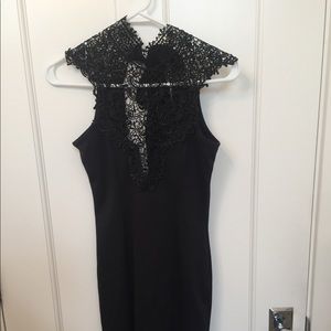 Black bodycon cocktail dress